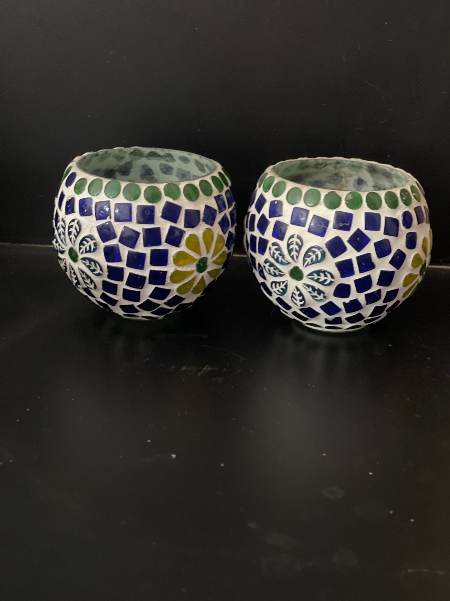 Mosaic Tea Light Candle Holders – Set of 2