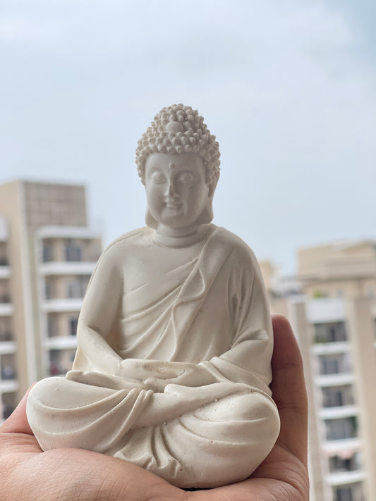 Pure Serenity White Buddha Idol
