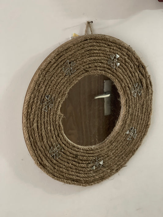 Rustic Jute and Mirror Frame